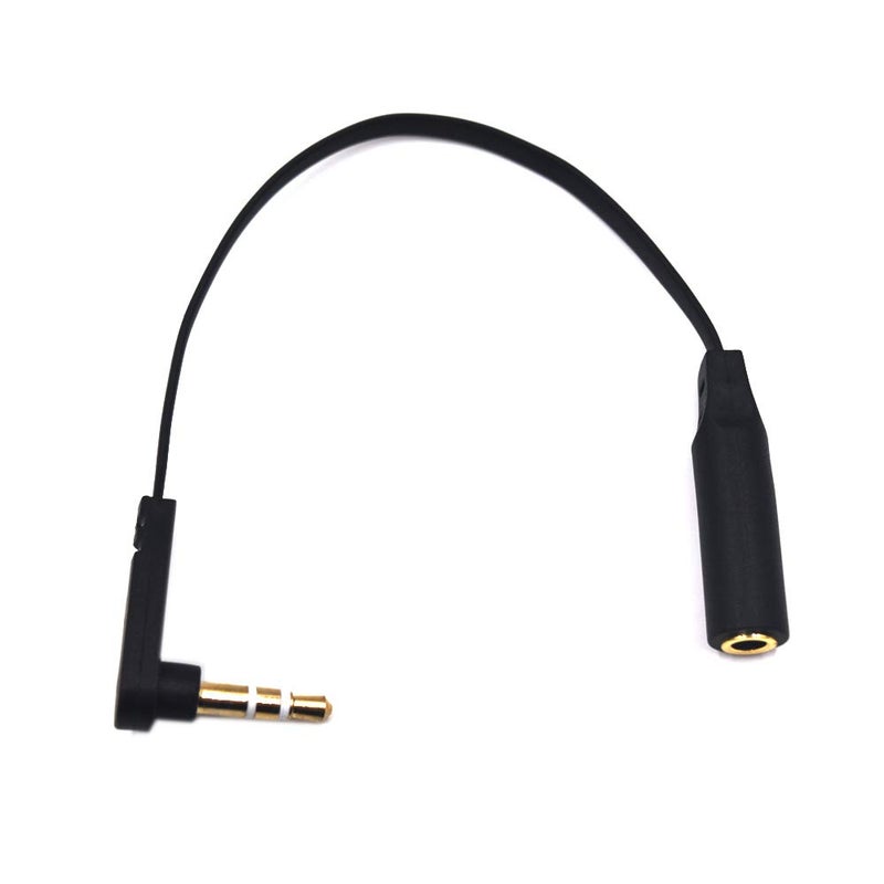 Kework 15cm 1/8" 3.5mm TRS Jack Audio Flat Cable, 2 Pack, Straight Male to 90 Degree Angle Male 3.5mm 3 Pole Stereo Plug Headphone Headset AUX Cord - Image 4